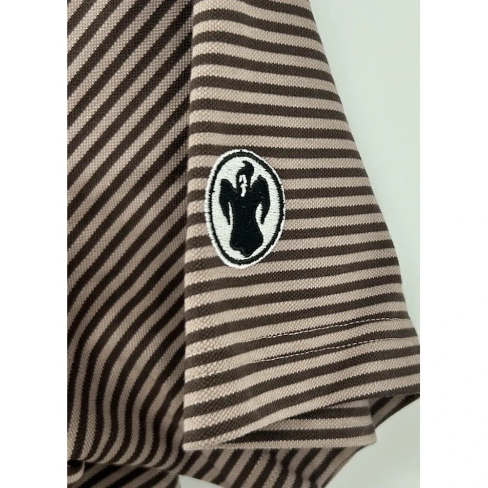 Adidas Originals Stripe Pique Polo Shirt Brown Striped Men's Size XL